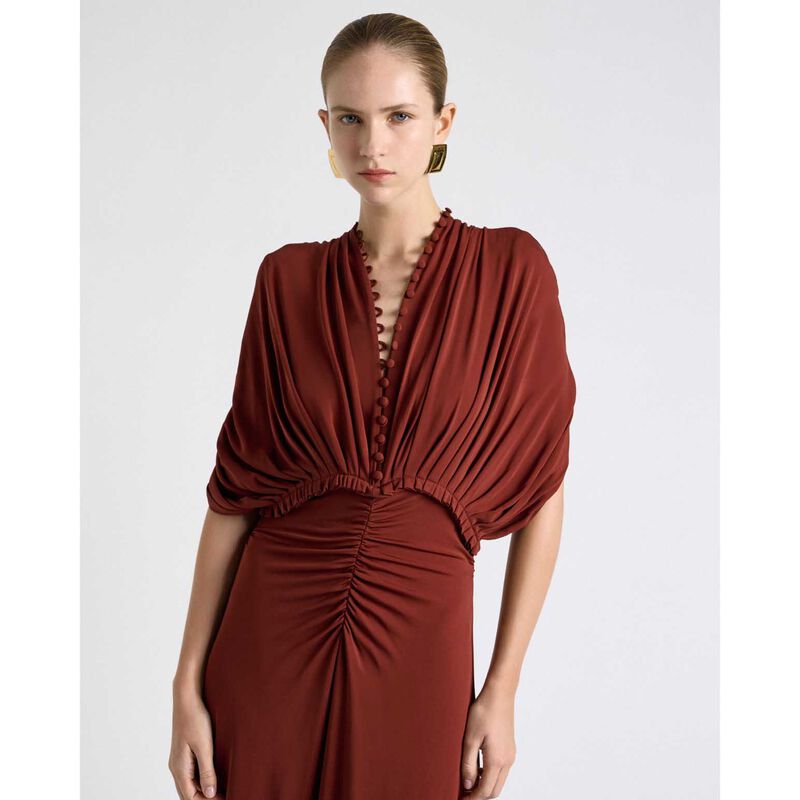Cue Jersey Pleated Ruched Midi Dress image number 3